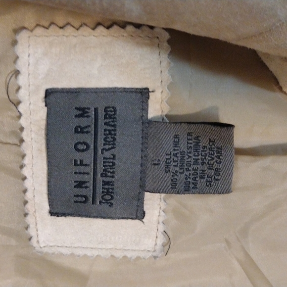 Uniform John Paul Richard Leather Jacket size L Blazer Button up vintage retro - Picture 5 of 8